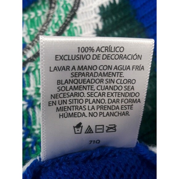 Jolly Sweaters Drunk Snowman with Beer Mens Christmas Holiday Blue White Sz L - Picture 12 of 12